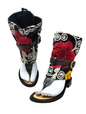Zeyzani‎ Embroidered One of a Kind Thong Gladiator Sandals